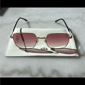 Otra Eyewear Roadie Pink and Gold Oversized Square Sunglasses Great Condition